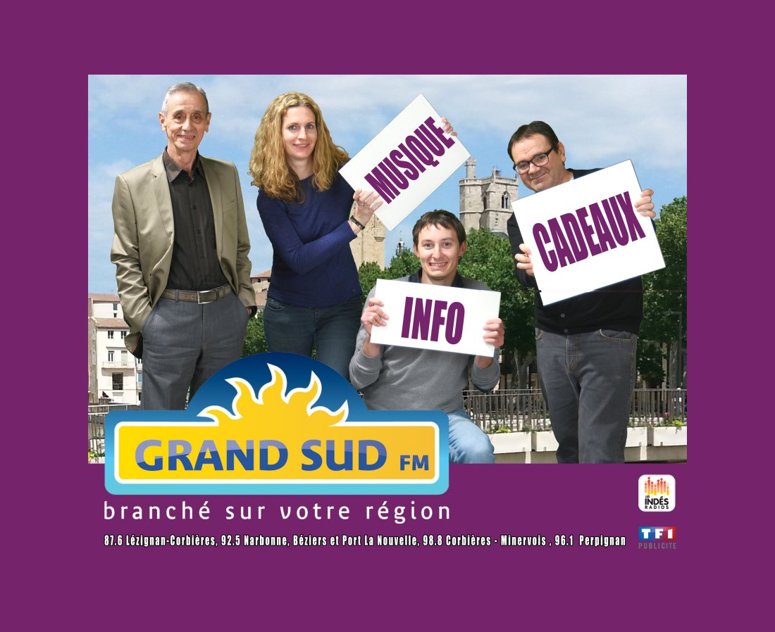 MUSIQUE, INFO, CADEAUX…GRAND SUD FM, VOTRE RADIO DE PROXIMITÉ.
