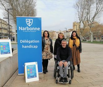 02-04-2022 : Julien CALMON, adjoint au Maire délégué à la Mission Handicap de Narbonne et Séverine MARACHE, chef du service animation coordinatrice du dispositif « Enfants extraordinaires » au sein de la Direction Enfance Jeunesse Education