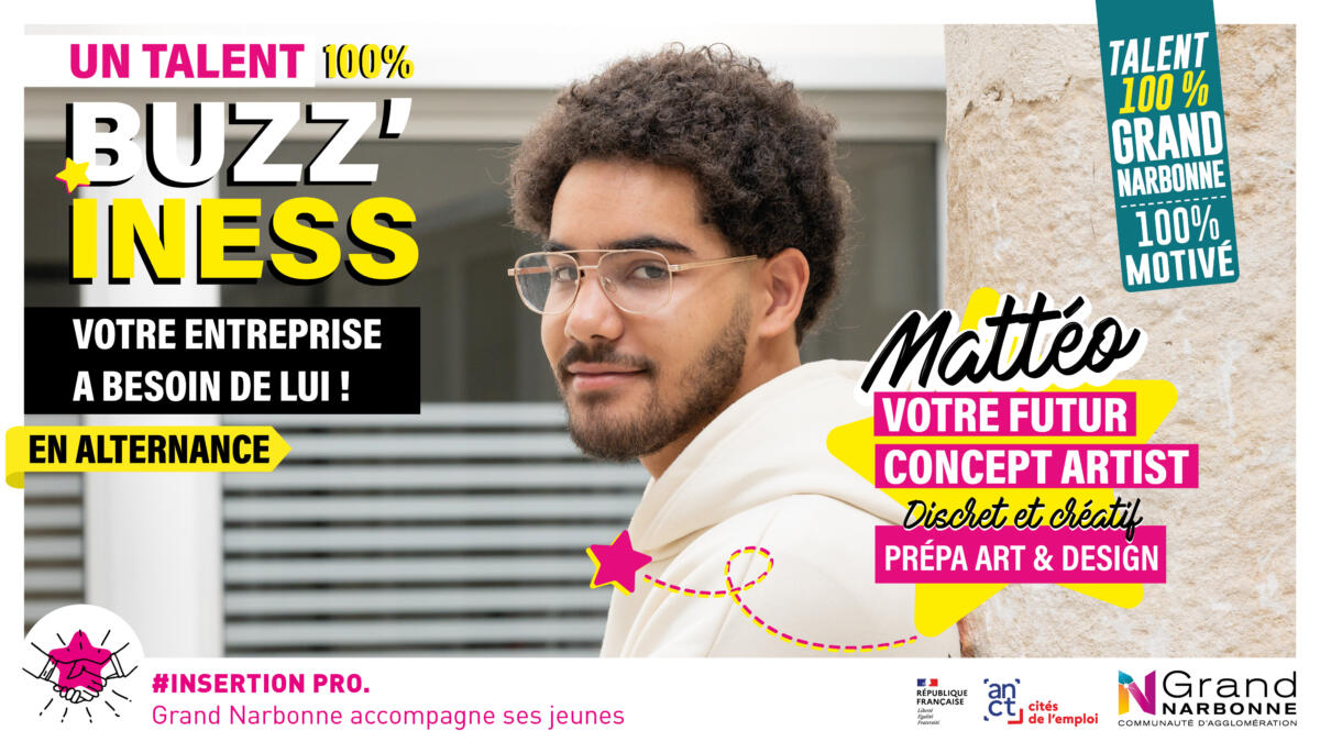 26-06-23 : Mattéo, diplômé de la formation BUZZ’INESS du Grand Narbonne