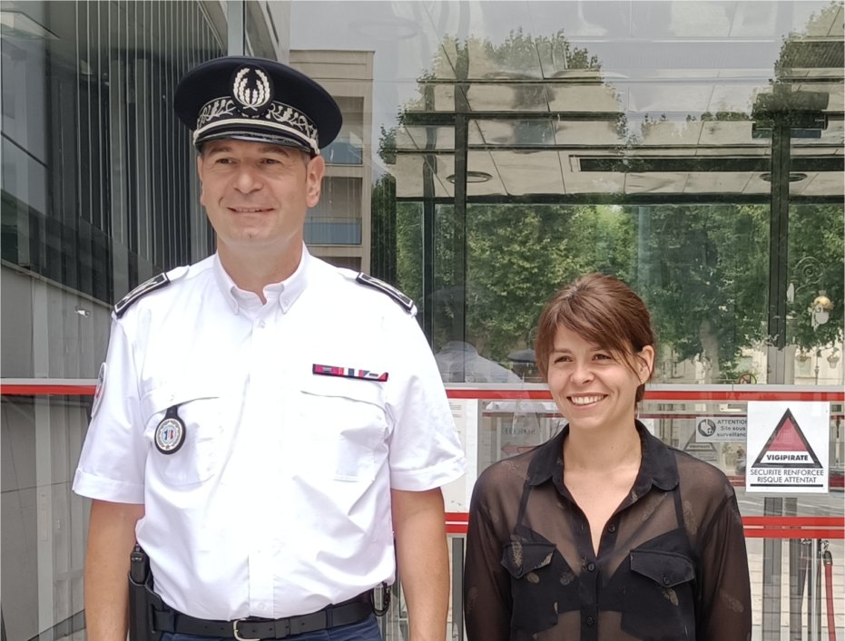 14-07-2023 : Chloé ROMERO, substitut du Procureur de Narbonne & Joël GROISNE, commissaire.