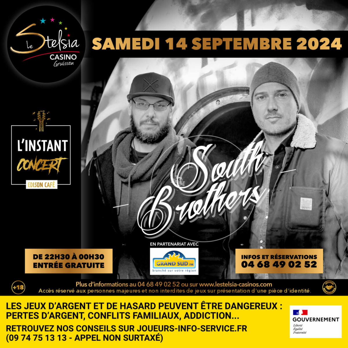 12-09-24 : David BARDY, membre des South Brothers, en concert le samedi 14 septembre au Stelsia Casino de Gruissan
