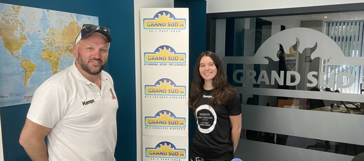 23-05-25 : Vincent GUENERET, l’entraineur du Narbonne Handball & Janis GARCIA, demi centre