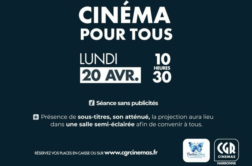 09-04-26 : Pauline de Miras, présidente de l&rsquo;associations les papillons bleus à Narbonne et Cédric FAYOLLE, directeur du cinéma CGR Narbonne