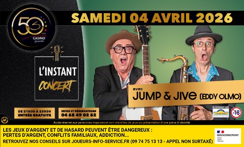 01-04-26 : Eddy Olmo du duo Jump and Jive, en concert au Stelsia Casino de Gruissan, ce samedi 04 avril 2026