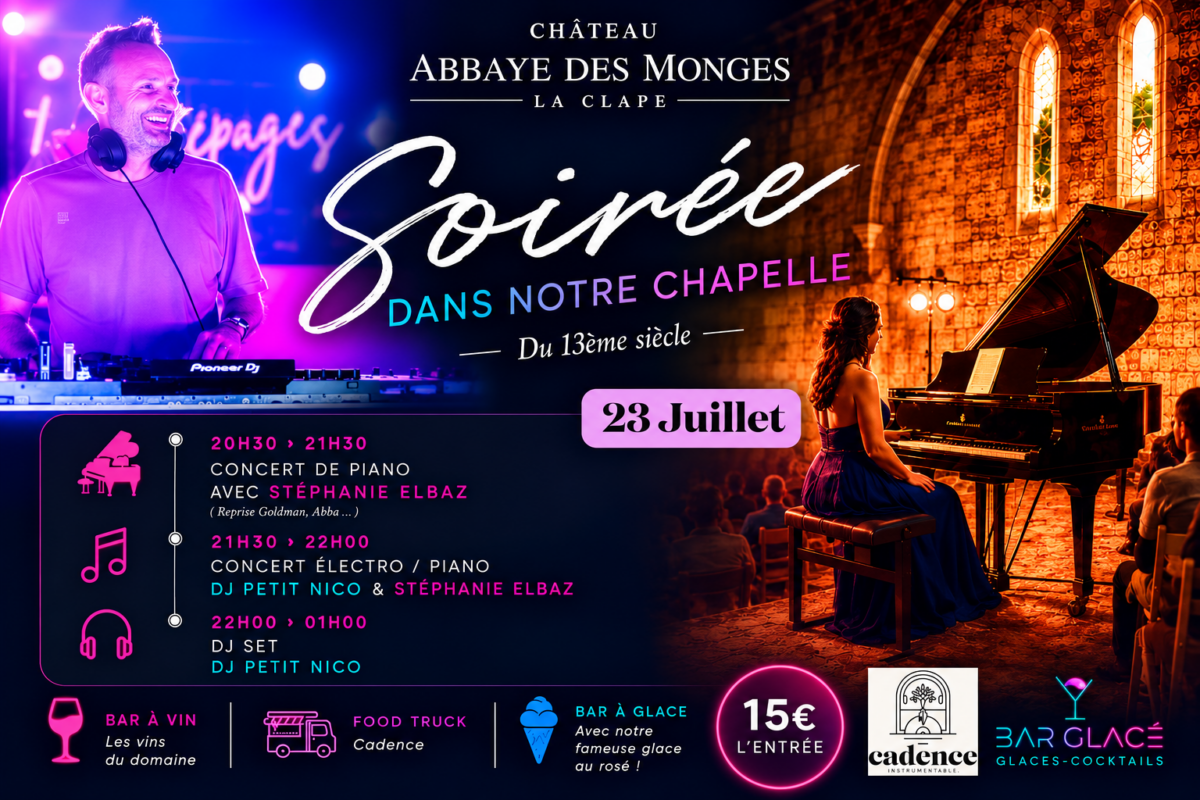 20-07-26 : David AMEIL et DJ Petit Nico nous présentent 2 soirées d&rsquo;exception au Château Abbaye des Monges à Narbonne