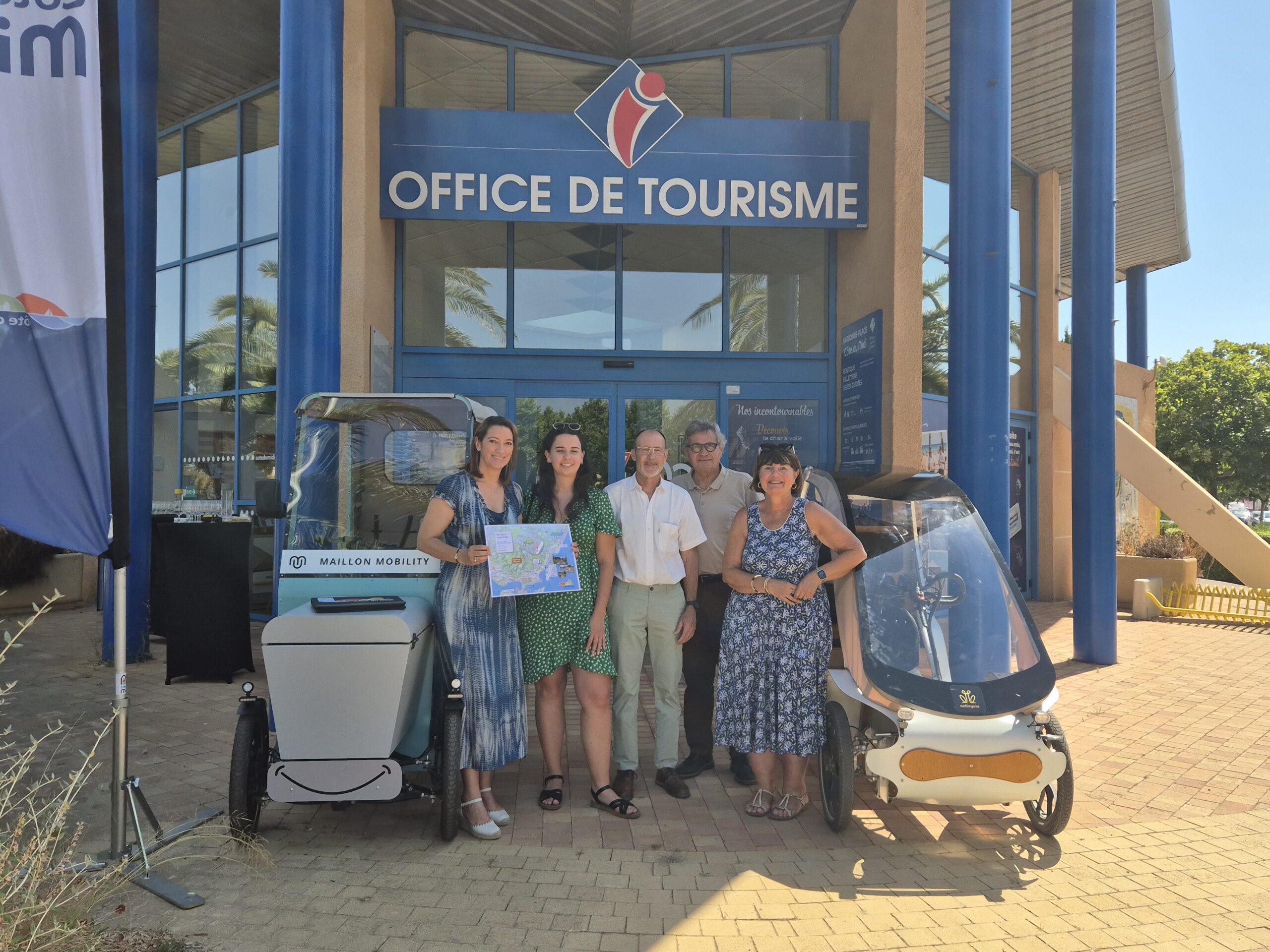 09-07-26 : Céline FENATEU, présidente, Amélie Firmin, directrice et Mickaël CHABANOL, directeur en ingénierie et développement de l&rsquo;office de tourisme de la Côte du Midi