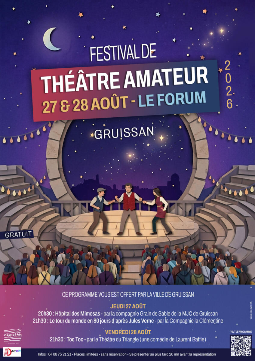 27-08-26 : Christophe GARRETA, élu à la culture pour la ville de Gruissan, présente le premier festival de Théâtre Amateur