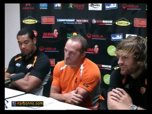 Aurillac-RCNM, conférence de presse d’avant-match, 21 octobre 2009. 4’15.