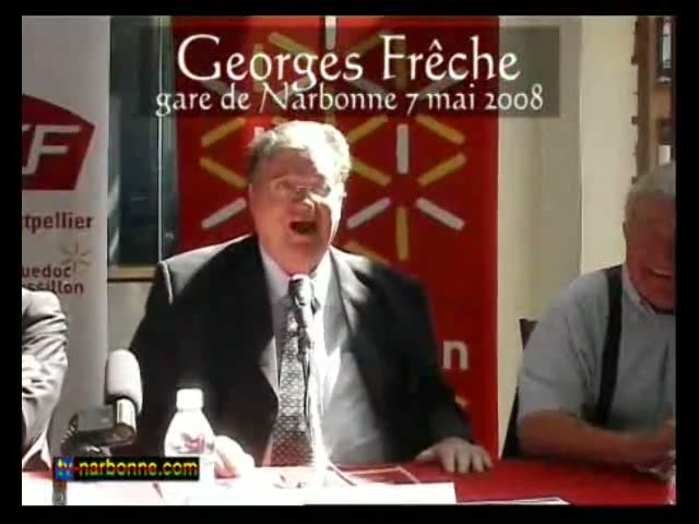 Georges Frêche, gare de Narbonne, 7 mai 2008. 7’32.