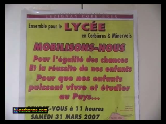 Lézignan veut son lycée, 31 mars 2007. Hommage à Pierre Tournier.