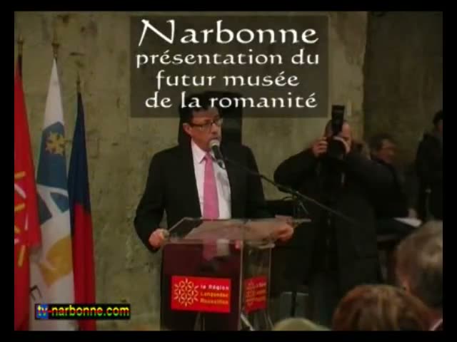 Futur musée de la romanité de Narbonne: présentation par Georges Frêche, président de région. 18′.