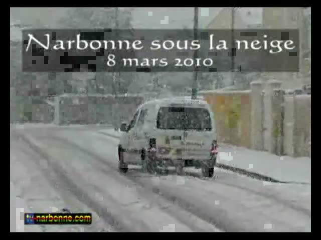 Narbonne sous la neige, 8 mars 2010.