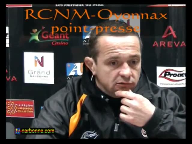 RCNM-Oyonnax, point-presse d’avant match, 28 janvier 2010. 5’05.